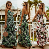 Hattie - Printed Design Ruffle Waistband Commuter Dress