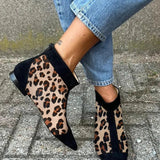 Lily | Leopard Print Ankle Boot With Pointed Toe