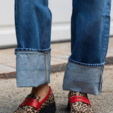Geneva | Leopard Print Loafer With Red Detail