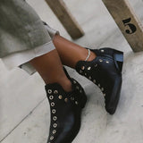Brenda | Pointed Studded Ankle Boot