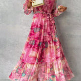 Felicity - Elegant Floral Swing Maxi Dress
