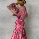 Felicity - Elegant Floral Swing Maxi Dress
