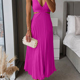 Rhiannon - High Waist V-Neck Long Maxi Dress