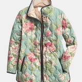 Kaevia | Retro Floral Patterned Quilted Jacket