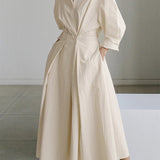 Brynn - Chic Polo Collar A-Line Swing Dress