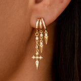 Layered Charm Huggie Earrings Set