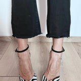 Lydia | Zebra Print Pumps With Ankle Strap