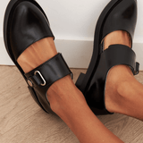 Angela | Black Buckle Loafers