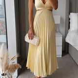 Rhiannon - High Waist V-Neck Long Maxi Dress