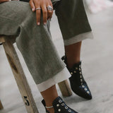 Brenda | Pointed Studded Ankle Boot