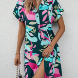 Millie - Effortlessly Chic Printed Shirt Dress