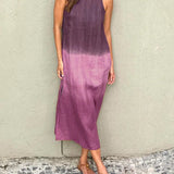 Briar - Casual Cotton Linen Side Split Long Dress