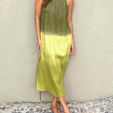 Briar - Casual Cotton Linen Side Split Long Dress