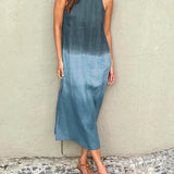 Briar - Casual Cotton Linen Side Split Long Dress