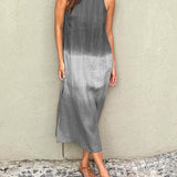 Briar - Casual Cotton Linen Side Split Long Dress
