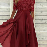 Sylvana - Tea-Length Lace Embroidered Dress