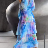 Nysa - Spring Floral Tiered Chiffon Dress