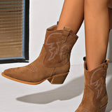 Ellie | Pointed Western Ankle Boot