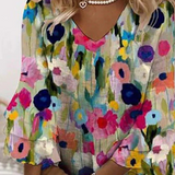 Tabitha - Romantic Floral Print V-Neck Mini Dress