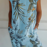 Iris - Casual Loose-Fit Knee-Length Printed Dress