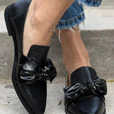 Georgia | Black Loafer With Shiny Bow