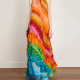 Velia - Flowy Ankle-Length Chiffon Dress