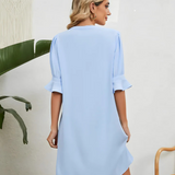 Amy - Casual Loose Pleated Knee Length Dress