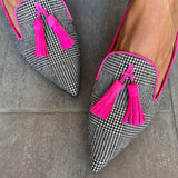 Zoe | Pointed Loafer With Fluo Fringes
