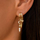 Layered Charm Huggie Earrings Set