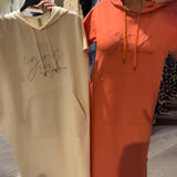 Parker - Casual Letter Print Hooded Pullover Dress