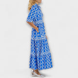 Maelis - Women's Printed Chain Pattern Long Dress
