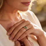 Vintage Ring with Round Green Stone