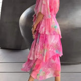 Nysa - Spring Floral Tiered Chiffon Dress