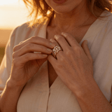 Gold Heart Ring with Crystals