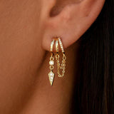 Layered Charm Huggie Earrings Set
