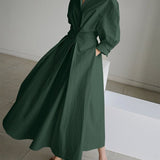 Brynn - Chic Polo Collar A-Line Swing Dress