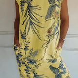Iris - Casual Loose-Fit Knee-Length Printed Dress