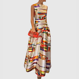 Ashlynn - Chic O-Neck Pleated Sleeveless Evening Dress