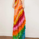 Velia - Flowy Ankle-Length Chiffon Dress