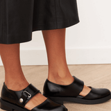 Angela | Black Buckle Loafers