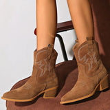 Ellie | Pointed Western Ankle Boot