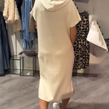 Parker - Casual Letter Print Hooded Pullover Dress