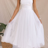 Pearlina - Sleek Mesh High Neck Dress