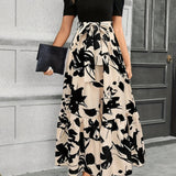 Briony - Floral High-Waist Dress with Ruffle Hem