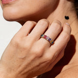 Vintage Ring with Multicolour Cubic Zirconia