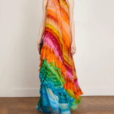 Velia - Flowy Ankle-Length Chiffon Dress
