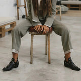 Brenda | Pointed Studded Ankle Boot