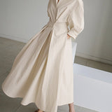 Brynn - Chic Polo Collar A-Line Swing Dress