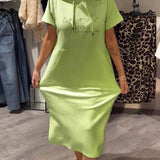 Parker - Casual Letter Print Hooded Pullover Dress