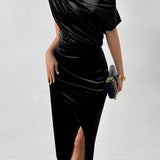 Marilyn - Timeless Velvet Relaxed Midi Dress